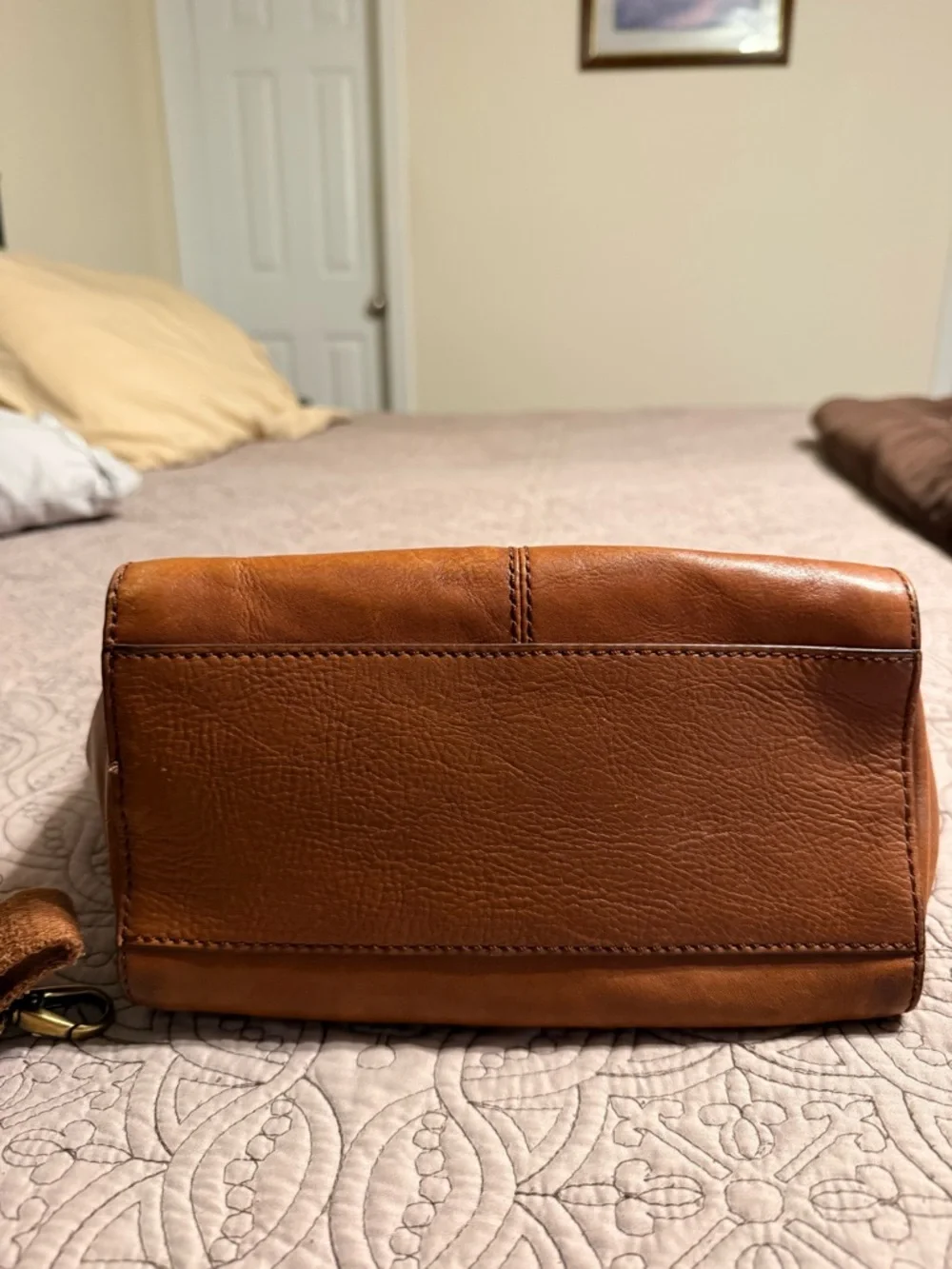 Fossil Tessa Tan Leather Handbag with Matching Wallet and Strap Nice - Picture 6 of 13